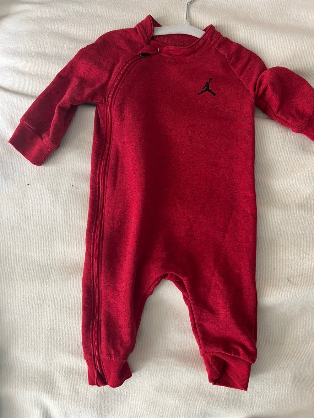 Jordan Red Baby Footie Romper with Jumpman Logo